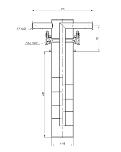 Cold traps stainless steel type ISO-K100, two sections with Dewar vessel  for DSS D250/450 for CO2